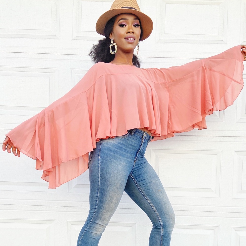 Dramatic Flounce Sleeves Top